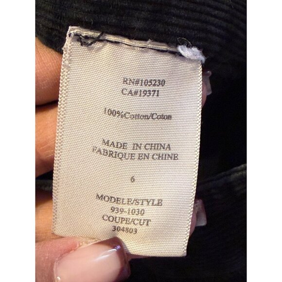 Joie Black Corduroy Utility Cargo Pants 100% Cotton Size 6 - Picture 4 of 15